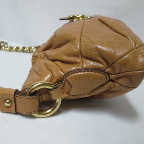 Marc Jacobs Camila camel Leather quilted patchwork shoulder bag purse Italy zip - Picture 8 of 14